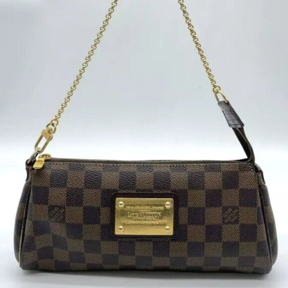Louis Vuitton Damier Ebene Eva Shoulder Bag W/box - Picture 2 of 16
